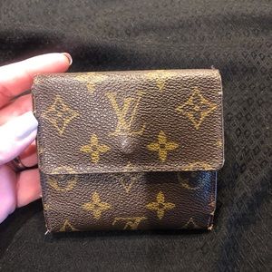 Louis Vuitton brown double opening wallet